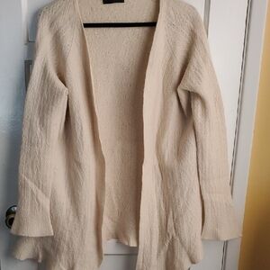 The Row Cream Open-Front Textured Cardigan